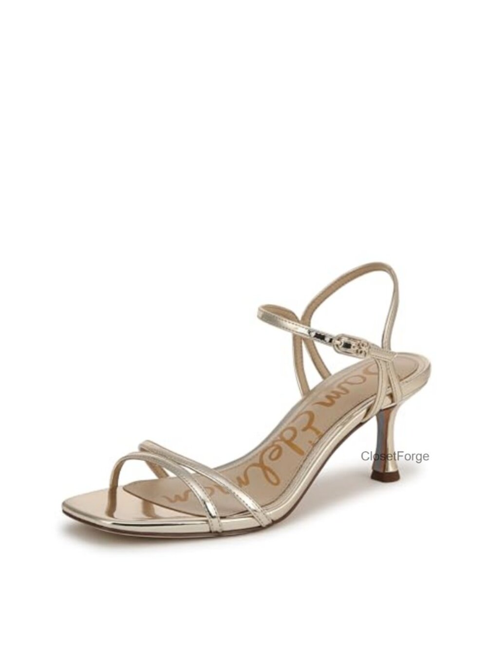 Sam Edelman Presley Open Toe Kitten Heel Sandals with Ankle Strap